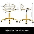 thumbnail image 6 of Ergonomic Saddle Stool Salon Stool with Backrest - Hydraulic Adjustable Rolling Office Chair, Soft Cushion & Wheels for Home, Dental, Tattoo Salon, 6 of 7