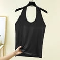 thumbnail image 2 of Halter Tops Tank Top For Women Sleeveless Tops With In Bras Shelf Bra Padded Shirt Casual Tanks Loose Fit Casual Sleeveless Womens Summer Tops, 2 of 7