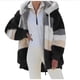 thumbnail image 2 of Chaqueta de mujer Moda Patchwork Felpa Cremallera Abrigo con capucha Regalo de Navidad-3, 2 of 2