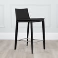 thumbnail image 1 of Hilton Modern Leather Wrapped Counter Stool with Steel Frame, 1 of 4