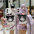 thumbnail image 2 of Funda de teléfono de lujo Sanrio Kuromi para Iphone 14 13 12 11 Pro Max 7 8 Plus X Xr Xs Se Kuromi funda de Iphone con soporte y cordón xuanjing  unisex, 2 of 2