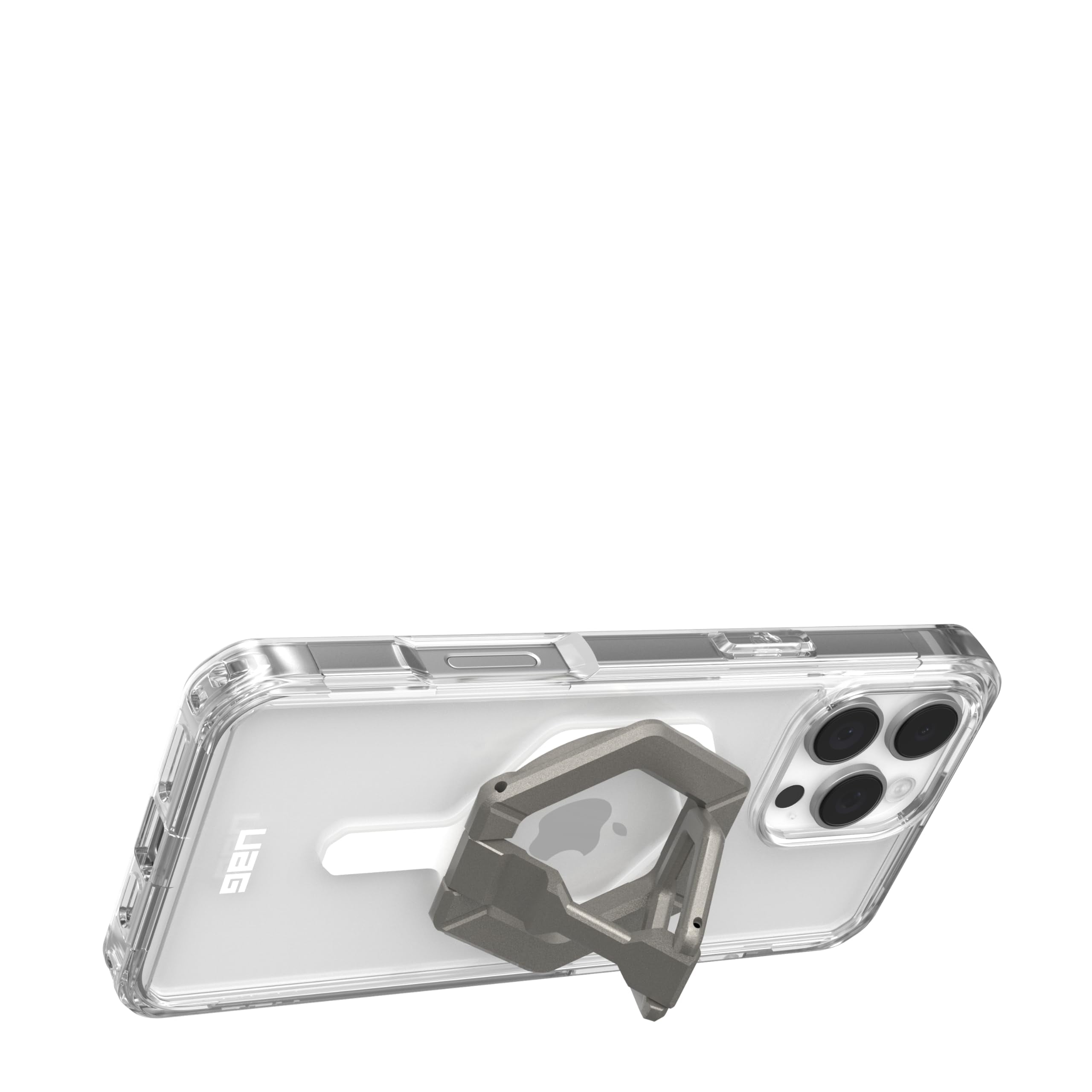 UAG iPhone 16 Pro Max Case 6.9" Plyo Ice White Compatible with MagSafe Charging Anti-Yellowing Transparent Protective Cover + Magnetic Ring Stand Titanium Bundle Set