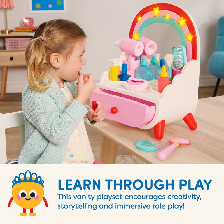 Battat Shine 'n' Smile Vanity Mirror & Plastic Accessories Playset