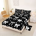 thumbnail image 2 of Erosebridal Ribbon Bow Knot Queen Sheet Sets 4 Pieces for Girls,Kids Teens Cute Love Heart Bed Set,Ultra Soft Home Decor, 2 of 5