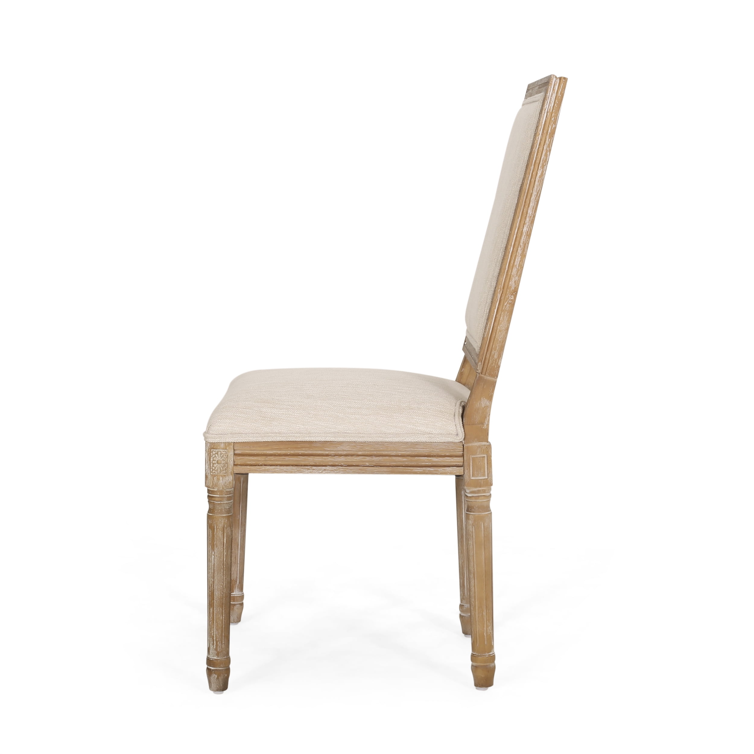 Noble House Robin Indoor Wood Upholstered Dining Chair, Set of 6, Beige, Natural
