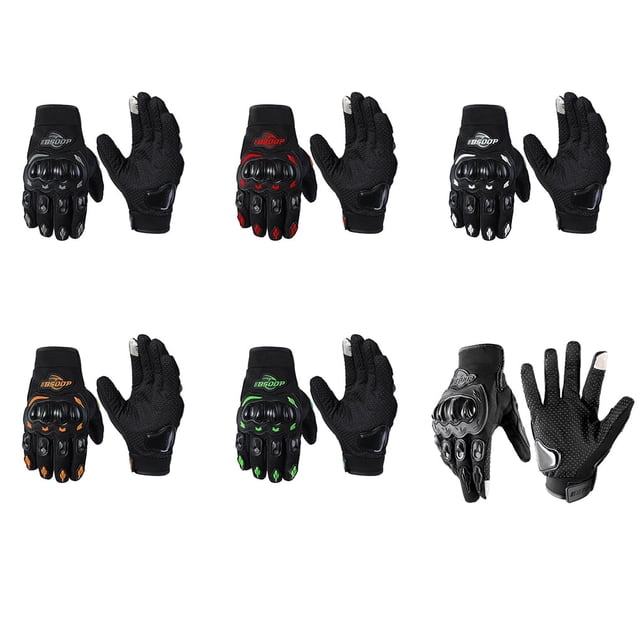 Becaristey Polyester Motorcycle Glove With Touchscreen Compatibility For Easy Phone 鈥?Breathable Perforations red L