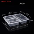 thumbnail image 1 of 5/10/20pcs Lunch Box 2/3 Compartment Food Storages With Lids Disposable Leak Proof Bento Box Storage Kitchen Accessories 3 grid transparent 10pcs, 1 of 6