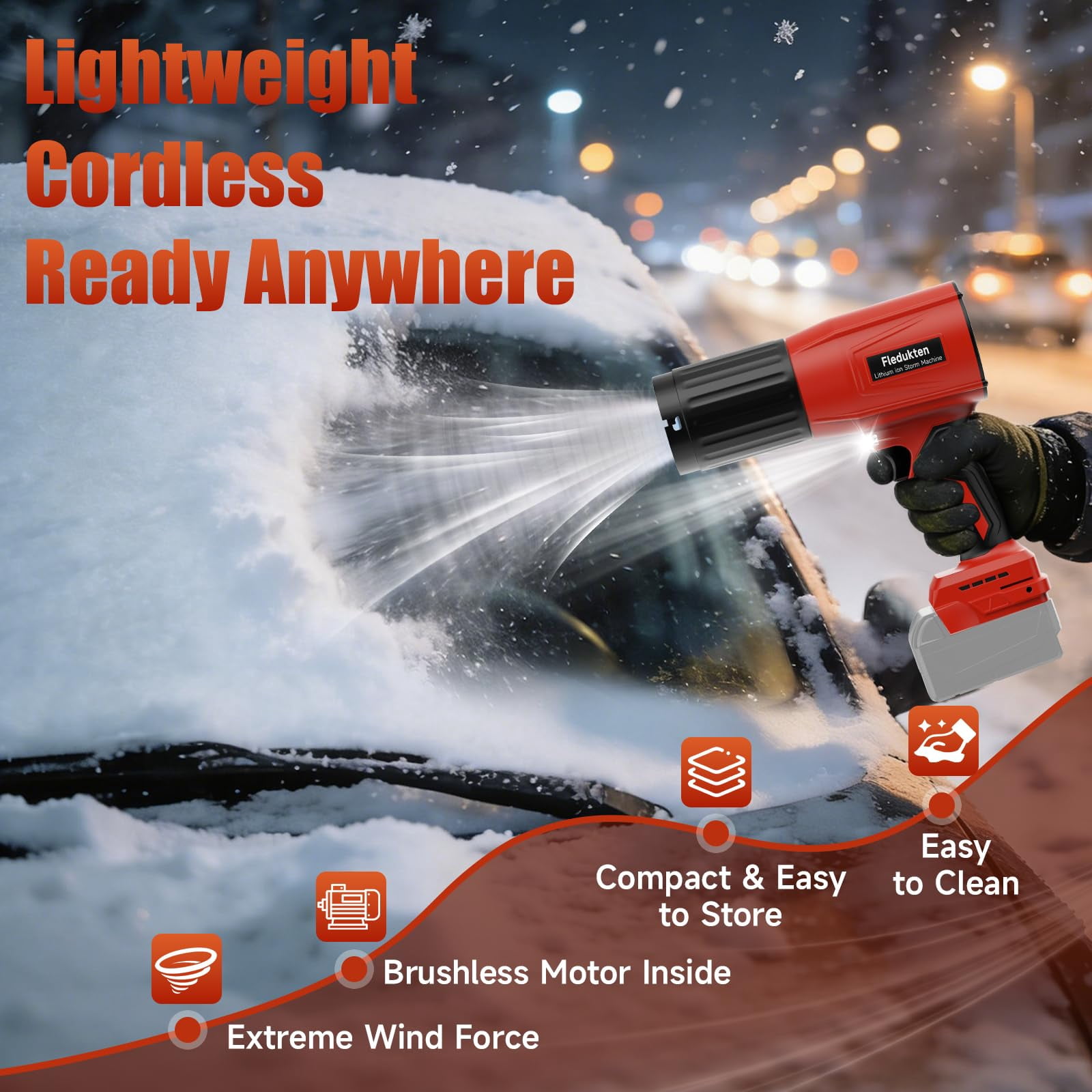 Cordless Leaf Blower Compatible with Milwaukee 18V Battery, 800,000 RPM Brushless Turbo Jet Blower, Lightweight Handheld Dust Blower for Patio, Lawn & Garage (Tool Only)
