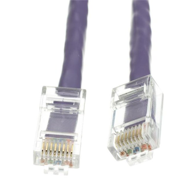 Cat5e Purple Ethernet Patch Cable, Bootless - 1 ft.