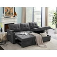 thumbnail image 6 of Contemporary Home Living 83" Gray Reversible Storage Woven Sectional Sofa, 6 of 6