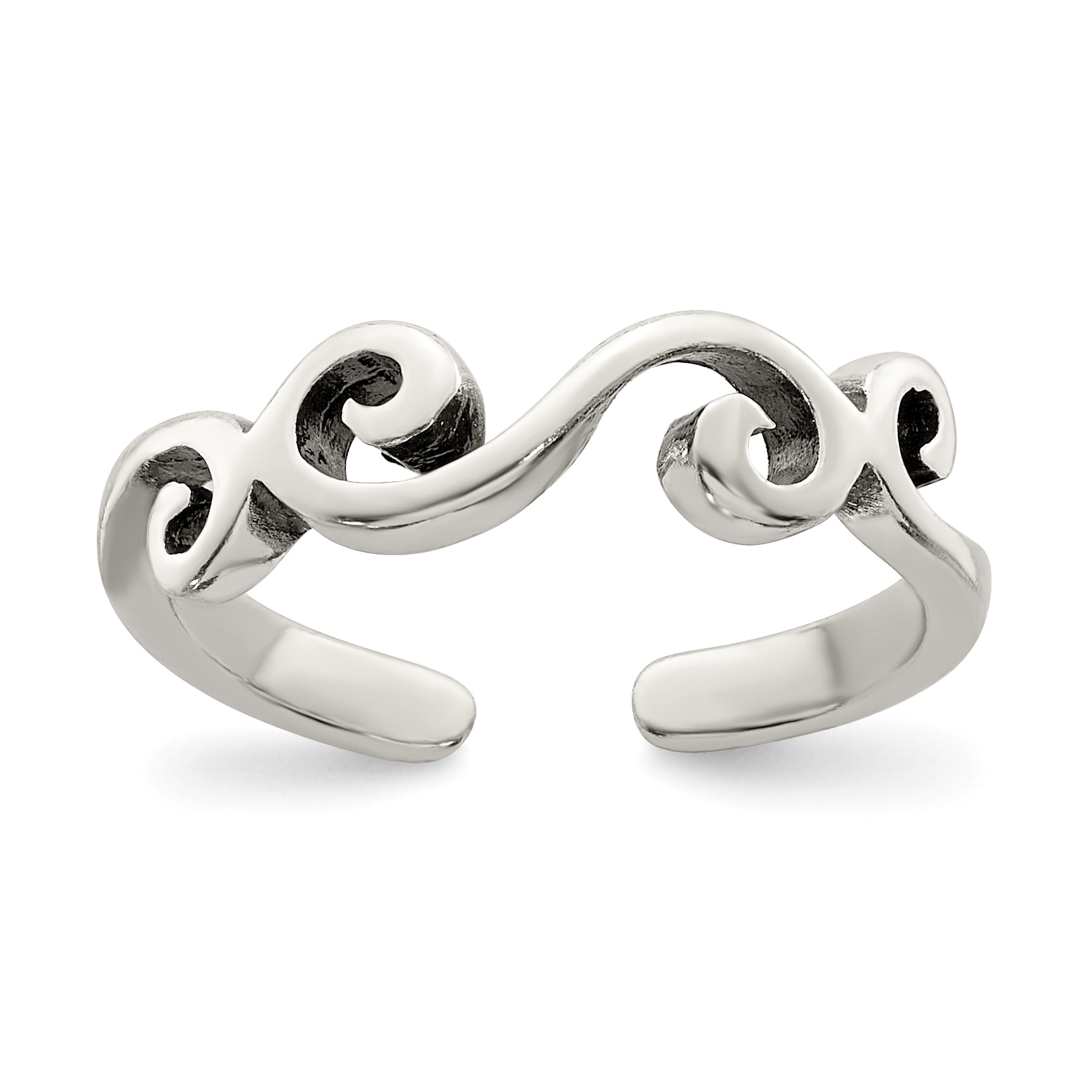 Primal Silver Sterling Silver Antiqued Toe Ring