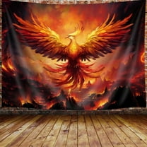 Fantasy Phoenix Bird Tapestry for Men, Red Anime Animal Hippie Tapestry Wall Hanging for Bedroom, Aesthetic Cool Tapestry Beach Blanket College Dorm Home Decor 60"X40"