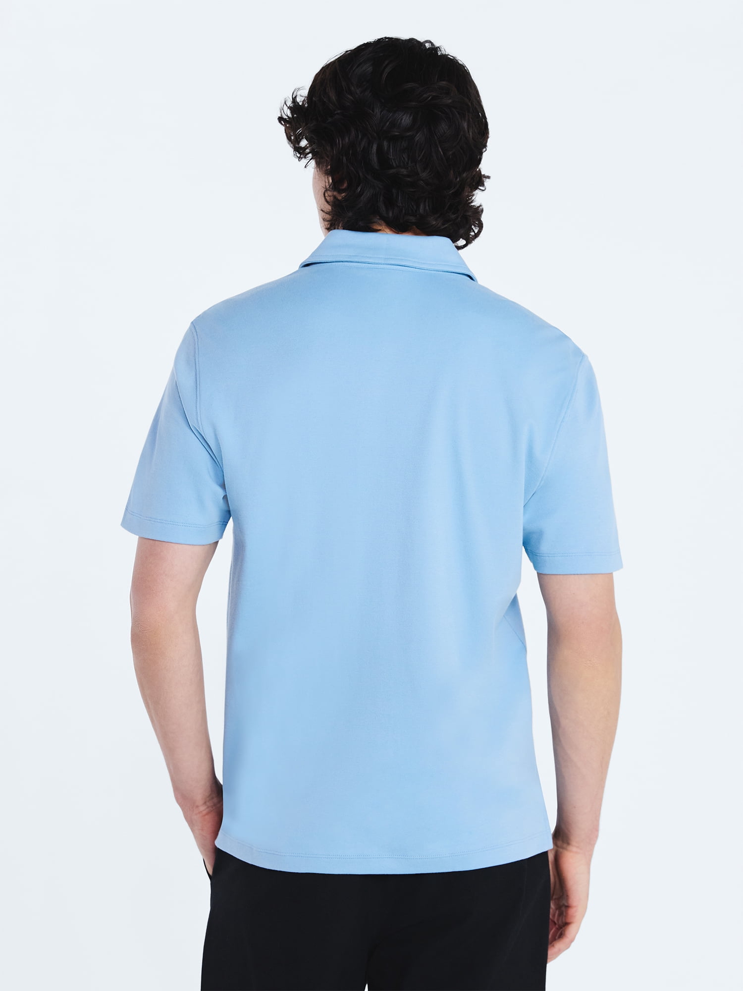 Free Assembly Mens Cotton Polo Shirt with Short Sleeves, Sizes XS-3XL