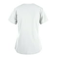 thumbnail image 1 of Héliisoer Femmes Short Tops Manches de Travail V-Cou Uniforme Couleur Unie Poche Chemisier, 1 of 4