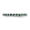 thumbnail image 4 of 925 Sterling Silver Created Emerald Stackable Ring Birthstone May Gemstone, 4 of 8