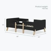 Dream on Me Osko Convertible Toddler Bed, Made with Sustainable New Zealand Pinewood, Black