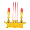 thumbnail image 2 of Simulación incensario quemador candelabro, adorno tradicional eléctrico sin llama, antiguo incensario budista quemador para festival, de ado Dorado, 2 of 9