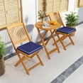 thumbnail image 6 of QISHENSHUI 4 Pieces Folding Outdoor Dining Chairs, Acacia Wood Patio Chairs with Soft Cushions, Slatted Backrests and Seats, Outdoor Chairs for Porch, Balcony, Deck and Yard (4, Navy, One-Size), 6 of 8