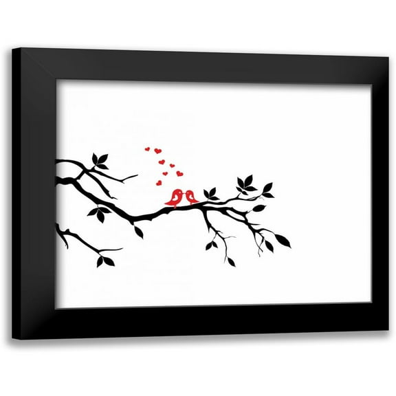 CAD Designs 14x12 Black Modern Framed Museum Art Print Titled - Love Birds II