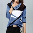 thumbnail image 1 of Mikilon Blouse à Manches Longues Col en V Pliée avec Impression de Positionnement Décontractée pour Femmes, 1 of 5