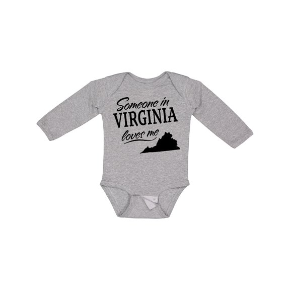 Inktastic Someone in Virginia Loves Me Boys or Girls Long Sleeve Baby Bodysuit