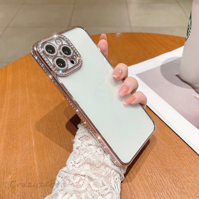 Funda De Silicona Suave TPU Con Incrustaciones De Diamantes De Lujo Para IPhone 11 12 13 Pro Max 14 Plus