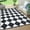 Black/White, variant on EastVita Area Rugs Carpets 320Gsm Pp Tube Plastic Woven Outdoor Carpet-Modern-Diamond Grid Black/White 9*12ft