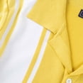 thumbnail image 5 of VSSSJ Mens Polo Shirts Classic Vintage Striped Button Down Golf Shirts Short Sleeve Knit Lapel Collar Summer Lightweight Shirt Yellow XXL, 5 of 8