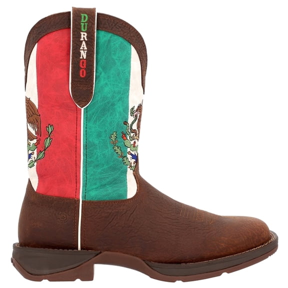 Durango Mens Mexico Flag Non Safety Square Toe Cowboy  Mid Calf Boots