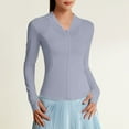 thumbnail image 2 of yoeyez Maillot Dermoprotecteur pour Femmes Upf 50+ Protection Uv Manches Longues Chandails d'Entraînement contre le Soleil Coupe Sèche Randonnée Chandail de Bain Hauts d'Entraînement avec Poches Gris,m, 2 of 5