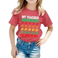 thumbnail image 1 of PMVFHDE T-Shirts pour Filles T-Shirts pour Filles Hauts de Mode pour Filles Hauts Décontractés Imprimés Col Rond Manches Courtes T-Shirt Décontracté Rouge Pastèque, 12-13 Ans, 1 of 6