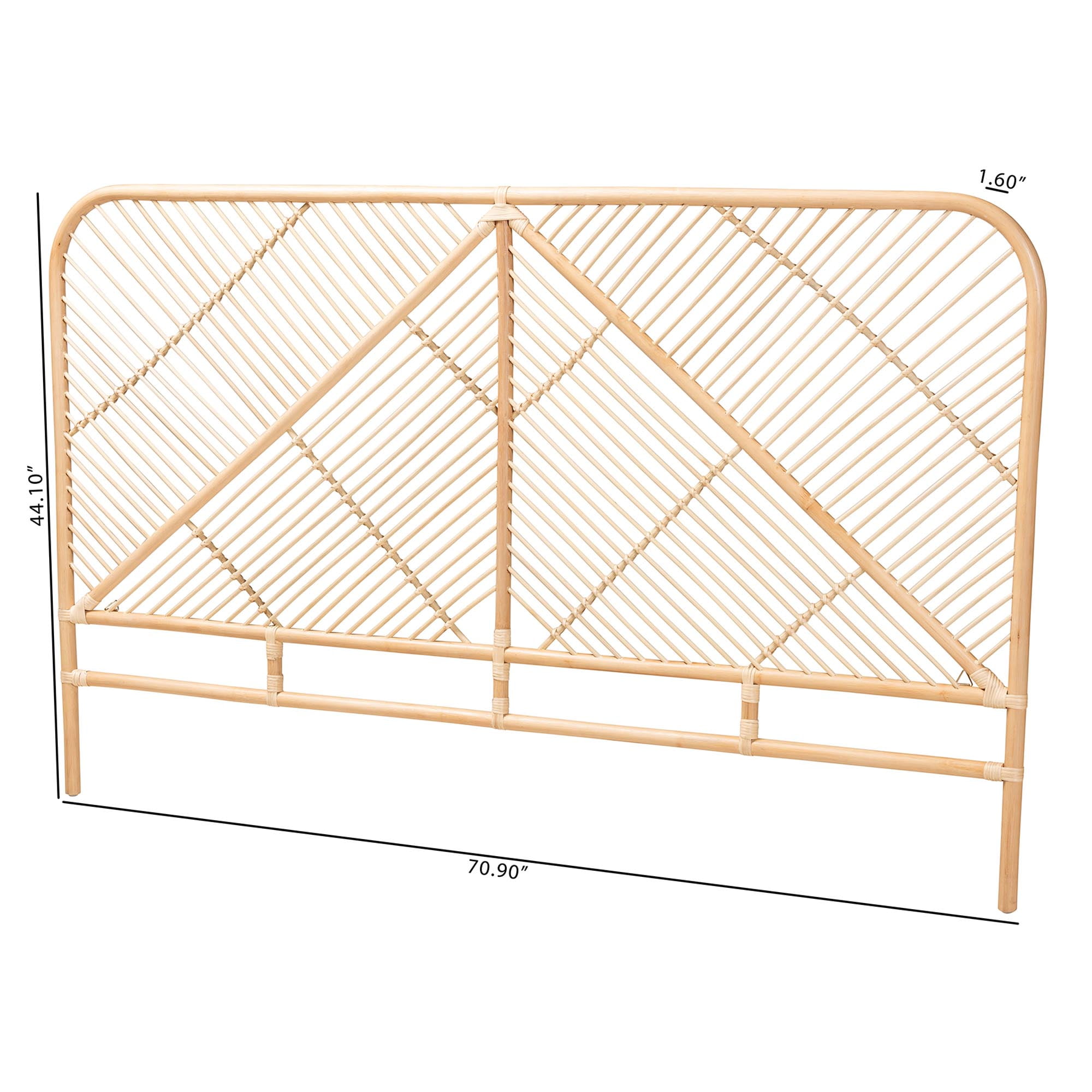 bali & pari Walid Rattan BOHO Headboard, Queen Size, Natural Brown
