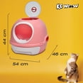 thumbnail image 4 of Arenero para gato grande caja de arena inodoro cerrado ambiente autolimpiable con tecnología fotocatalítica puerta frontal con pala rosa, 4 of 8