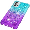 thumbnail image 6 of case for Samsung Galaxy A32 5G（Not 4G） Women Case,Creativity Clear Gradient Quicksand Glitter Flowing Liquid Floating TPU Case Bling Diamond Sparkle Cover for Samsung Galaxy A32 5G JB Bluish Violet, 6 of 14