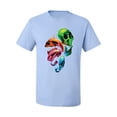 thumbnail image 2 of Wild Bobby, Trippy Neon Melting Skulls Men's Graphic T-Shirt, Light Blue, Medium, 2 of 3
