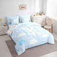 thumbnail image 2 of Feelyou Love Heart Letter Y Bedding Comforter Set for Boys Girls, Cloud Rainbow Full Bedding Set, Blue, Colorful Stars Reversible, 7 Pieces, 2 of 7
