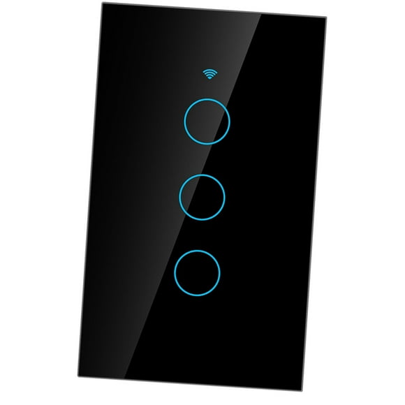 Smart Touch Screen Switch - Wifi Single Circle Intelligent Switch with Voice Control Design for More Convenient Daily Life