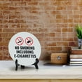 thumbnail image 2 of No Smoking Including E-Cigarettes Circle Table Sign with Acrylic Stand (5x5") | Home & Office Decor, 2 of 9