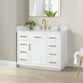 thumbnail image 3 of Gavino 42" Wood Vanity in White with Composite Stone Top no Mirror, 3 of 12