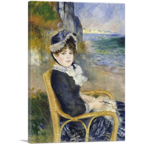 ARTCANVAS By the Seashore 1883 Canvas Art Print by Pierre-Auguste Renoir - Size: 18" x 12" (1.50" Deep)
