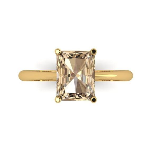 Solitaire Engagement Ring for Women - 2.5ct Yellow Moissanite in 18K Yellow Gold Promise Ring