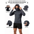 thumbnail image 3 of Greenink Men's Hooded Sun Protection Long Sleeve Shirt with Built-in Face Mask, Lightweight Quick Dry Fishing Hiking Outdoor Shirt, 3 of 5