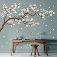 thumbnail image 2 of Decowall Sg4-2213 Pegatinas De Pared De Árbol De Flores Orientales, Pegatinas De Flores De Cerezo Blanco, Despegar Y Pegar, Dormitorio, Sala De Estar, Murales De Flores, Decoración Floral, Pájaros, Mu, 2 of 5