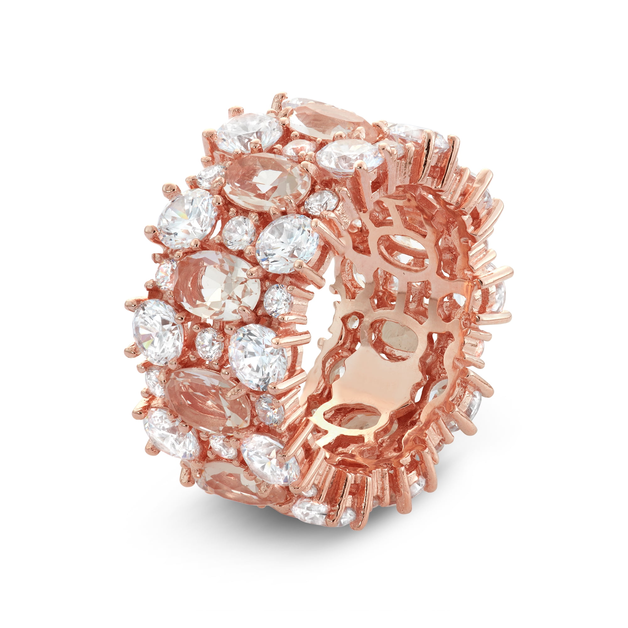 Sterling silver simulated morganite band