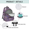 thumbnail image 4 of Paisley and Floral Blue Pattern Cute School Backpack with Padded Back and Adjustable Shoulder Straps 13.4"x11"x4.7", 4 of 5