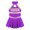 Purple, variant on YONGHS Kids Girls Cheerleading Uniform Outfits Sleeveless Letters Printed Fancy Dress Red 6