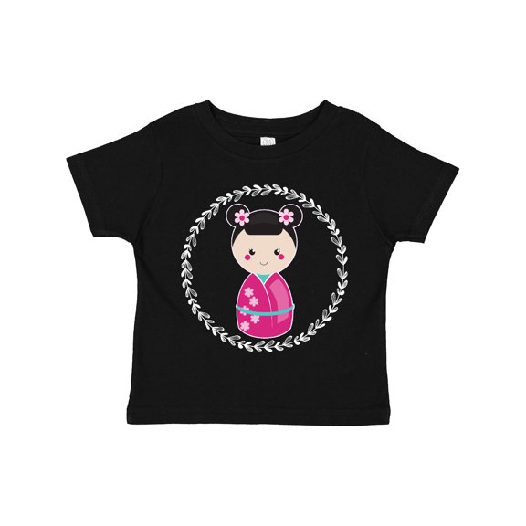 Inktastic Girls Pink Kokeshi Doll Cute Girls Toddler T-Shirt