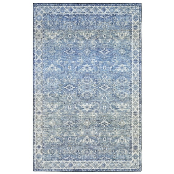 Moretti String Area Rug MYP04 Blue Rings Bulbs 2' x 8' Rectangle