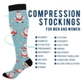 thumbnail image 4 of Haosy Compression Socks for Men Women Knee High Running Socks for Nurse Hiking Recovery Travel Athletic 2 Pairs Santa Claus and Snow, 4 of 9