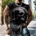 thumbnail image 6 of adaychics Skull Tank Top Men Round Neck Spooky Skull Workout Tank Tops Summer Gym Sports Vest for Daily Wear, 6 of 7